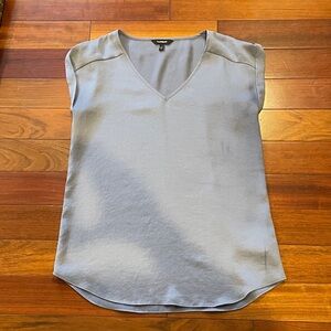 Express Light Blue V-Neck Blouse